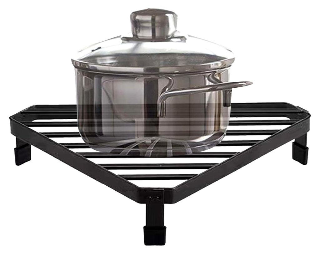 Eckerhöhung für Herdplatte – Dreieckiger Küchenständer, Rutschfester Aufbewahrungssockel, Platzsparender Organizer