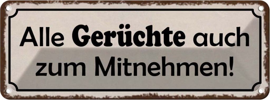 vianmo Blechschild 10x27 cm alle Gerüchte auch zum Mitnehmen Spruch Zitat
