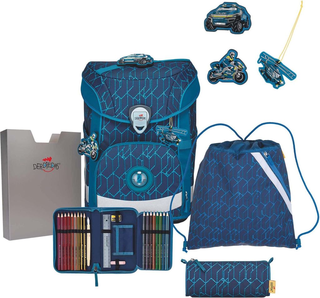 DerDieDas Schulranzen Set 5-tlg. Ergoflex Easy Blue Speed Produktbild 