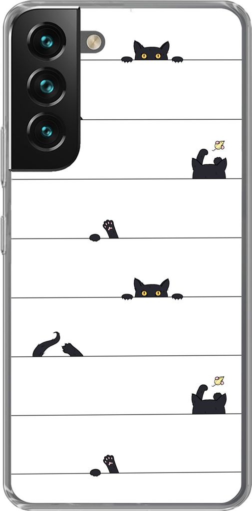 MuchoWow Handyhülle Schutzhülle Hülle für Telefoonhoesje Samsung Galaxy S22 Plus Katze - Muster - Maus - Jungen - Mädchen - Kinder - Kinder ...