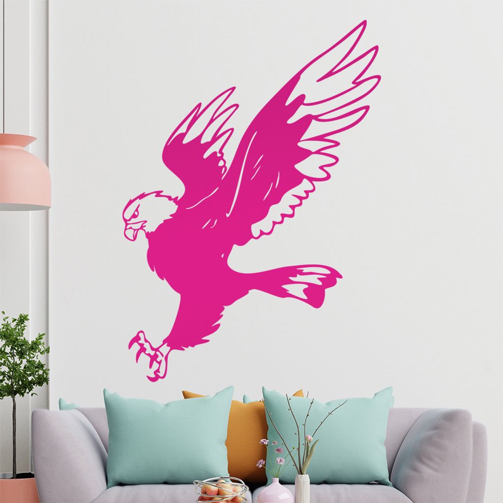 KIWISTAR Adler - Angriff Maus Hase Auge Wandtattoo in 6 Größen - Wandaufkleber Wall Sticker - Dekoration, Küche, Wohnzimmer, Schlafzimmer, Badez...