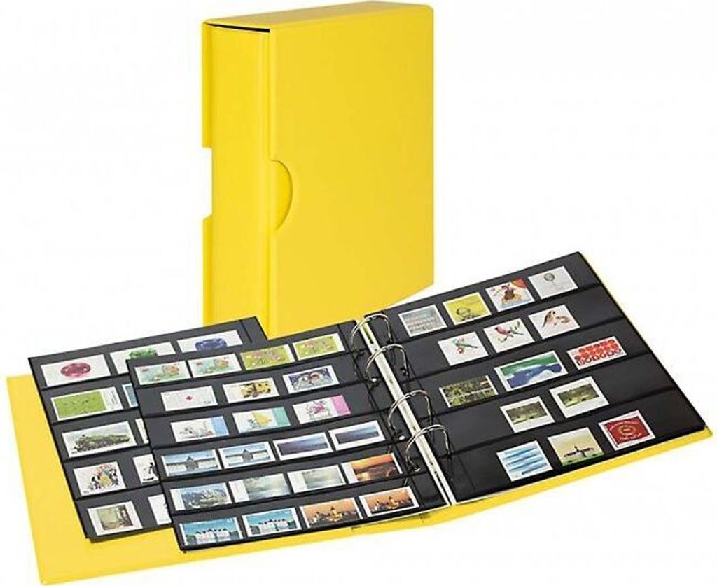 Lindner S3542B-9 PUBLICA M COLOR Briefmarken-Einsteckalbum mit 10 beidseitig bestückbaren Folien-Einsteckblättern in zwei Ausführungen-Solino (g...