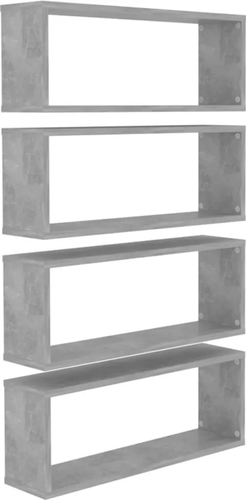 Offerta Set 4 Mensole Parete Grigio Cemento 60x15x23 cm - Qualità - 2