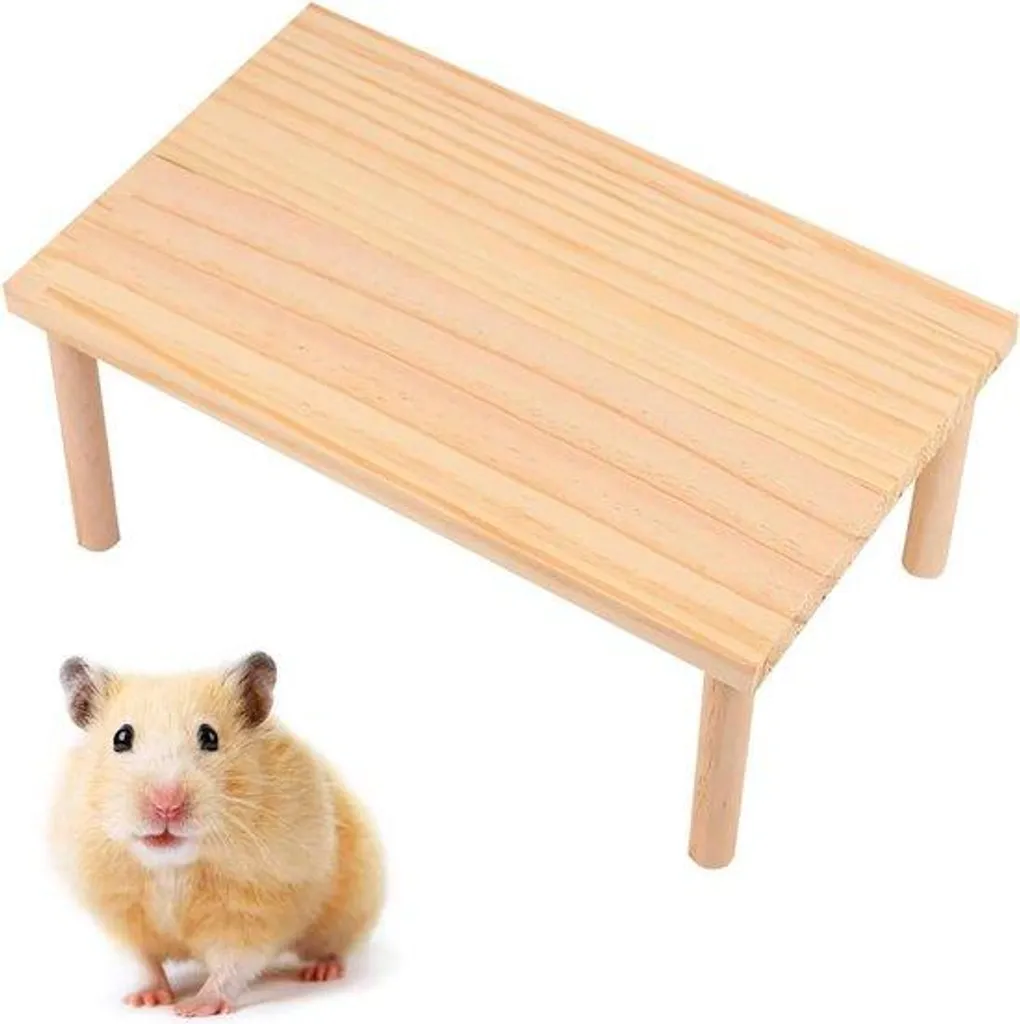 Support en bois naturel pour hamster - Plateforme de repos écologique