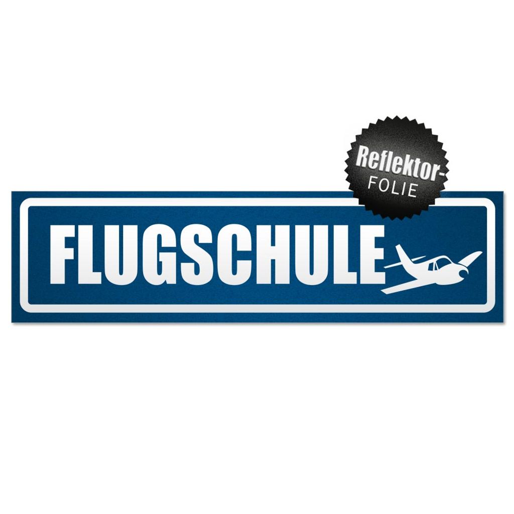 Flugschule Flugzeug invertiert Magnetschild Schild magnetisch
