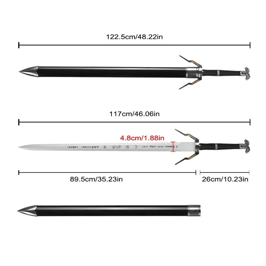 Décoration épée fantastique 122cm avec fourreau - Lame bambou JT10643