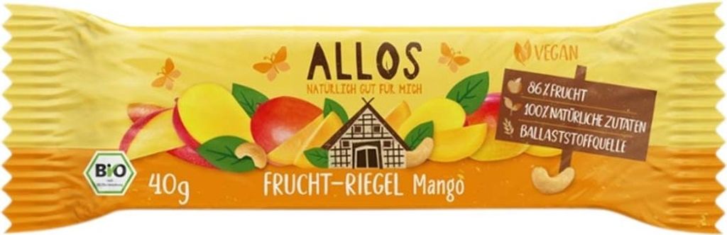 Allos Fruchtriegel Mango, Snack bars, Mango, 40 g, Produktbild 
