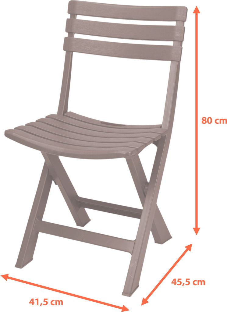 Chaise pliante en plastique 80 x 45 cm - marron - jardin et Image du produit 