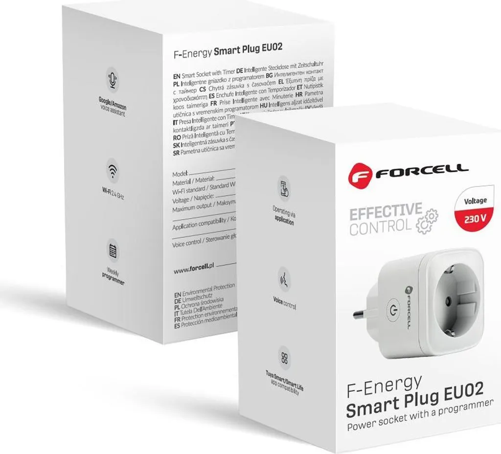 Smart Plug EU02 Presa di corrente WLAN Alexa Tuya 230V Bianco