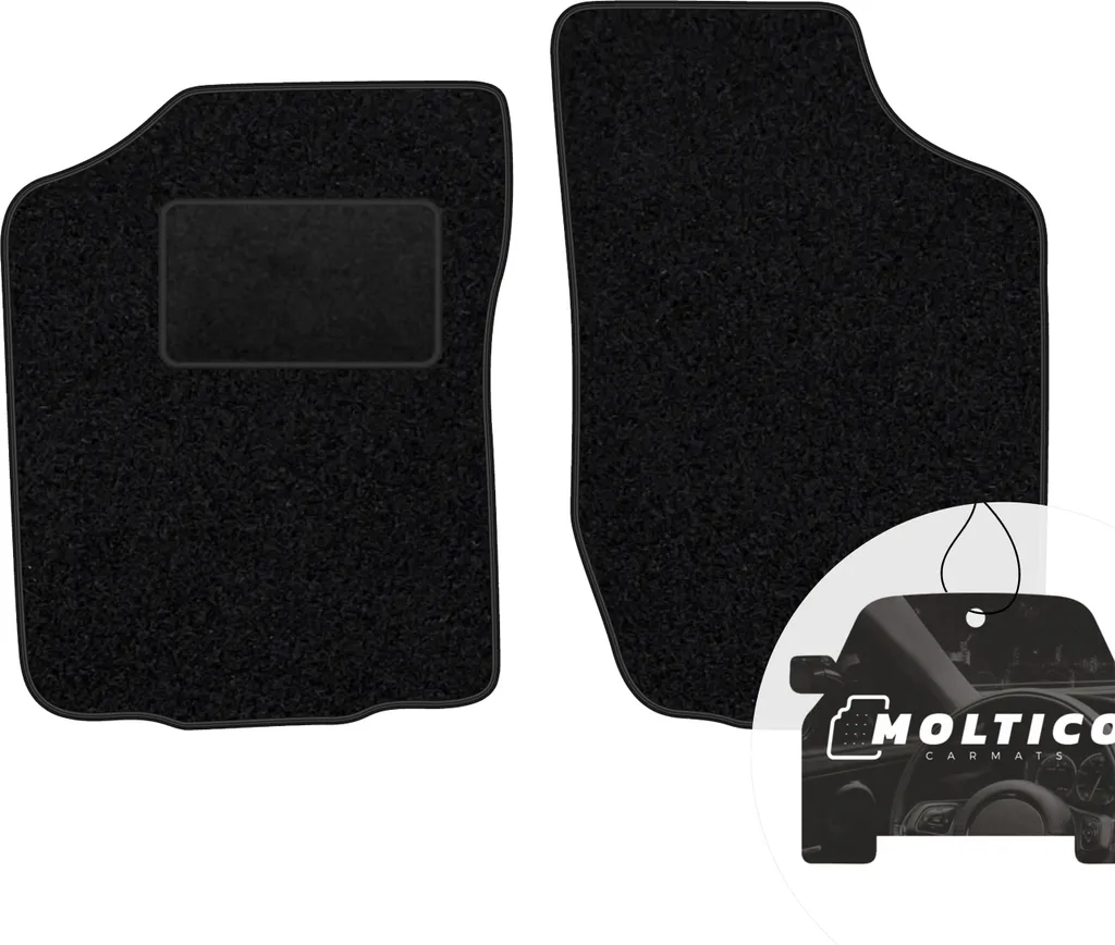 moto-MOLTICO Tappetini anteriori per auto Velours Tappetini per auto neri Set di tappetini per auto 2 pezzi adatto per Nissan Micra 1982-1992