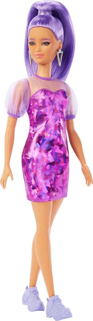 Barbie Fashionistas-Puppe, zierlich, lange, violette Haare Produktbild 3