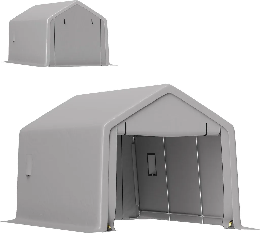 Abri pour Voiture et Bateau 3x5,2m Tente de Stockage Hivernage Grise