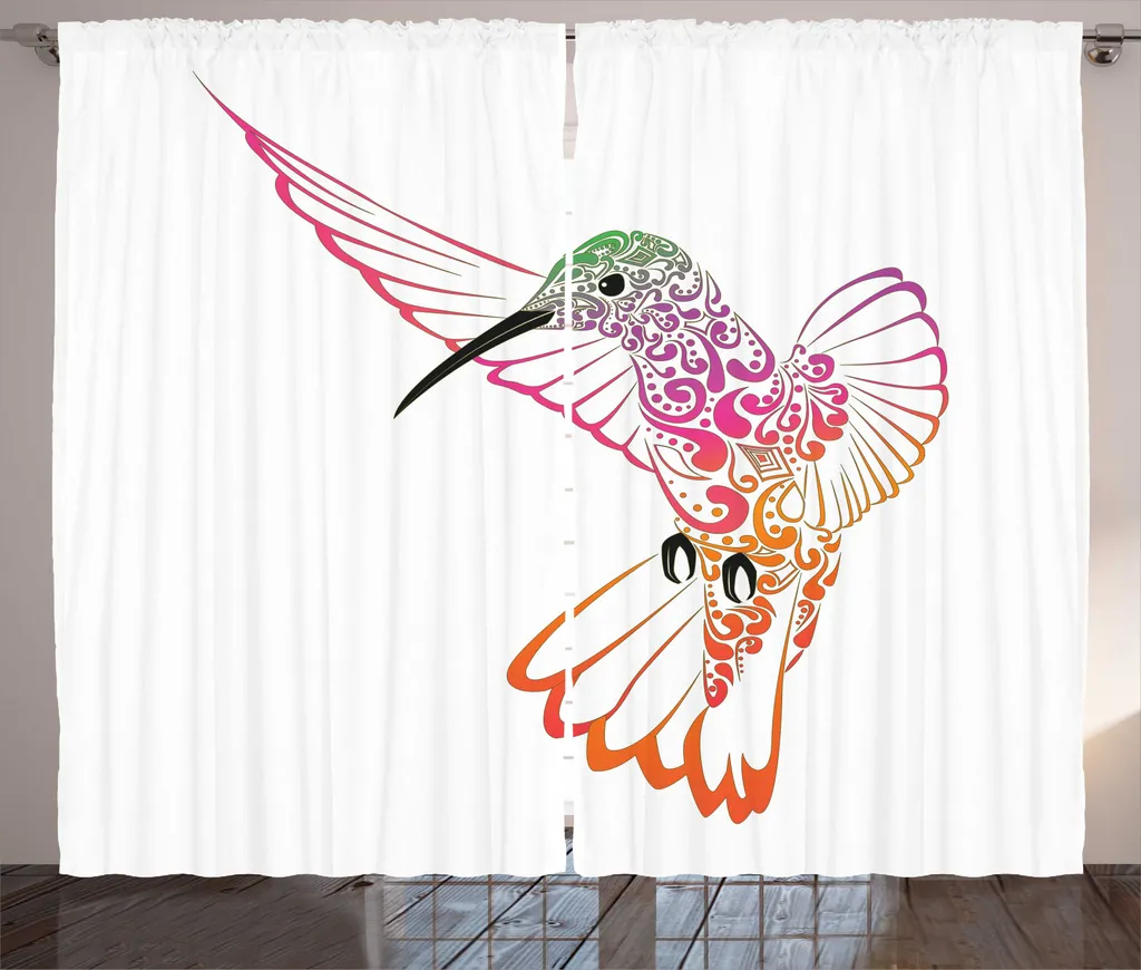 Grand rideau de décoration Colibri 280x225 cm pour salon et séjour chic