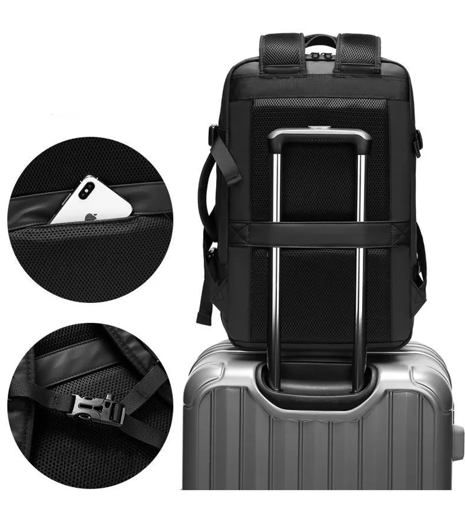Sac à dos ordinateur portable avec port USB et compartiments multiples