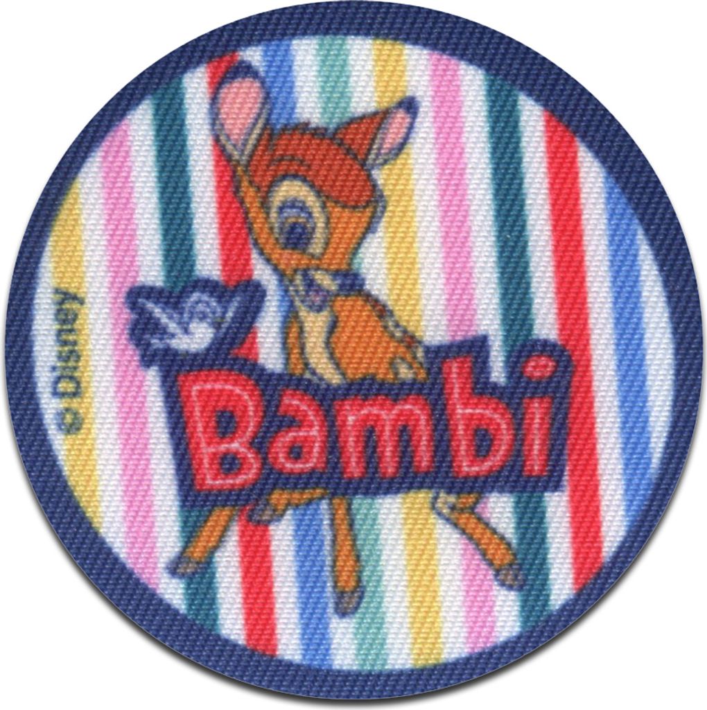 Disney Bambi Tier Kinder - Aufnäher, Bügelbild, Aufbügler, Applikationen, Patches, Flicken, Zum Aufbügeln, Größe: 6,3 x 6,3 cm