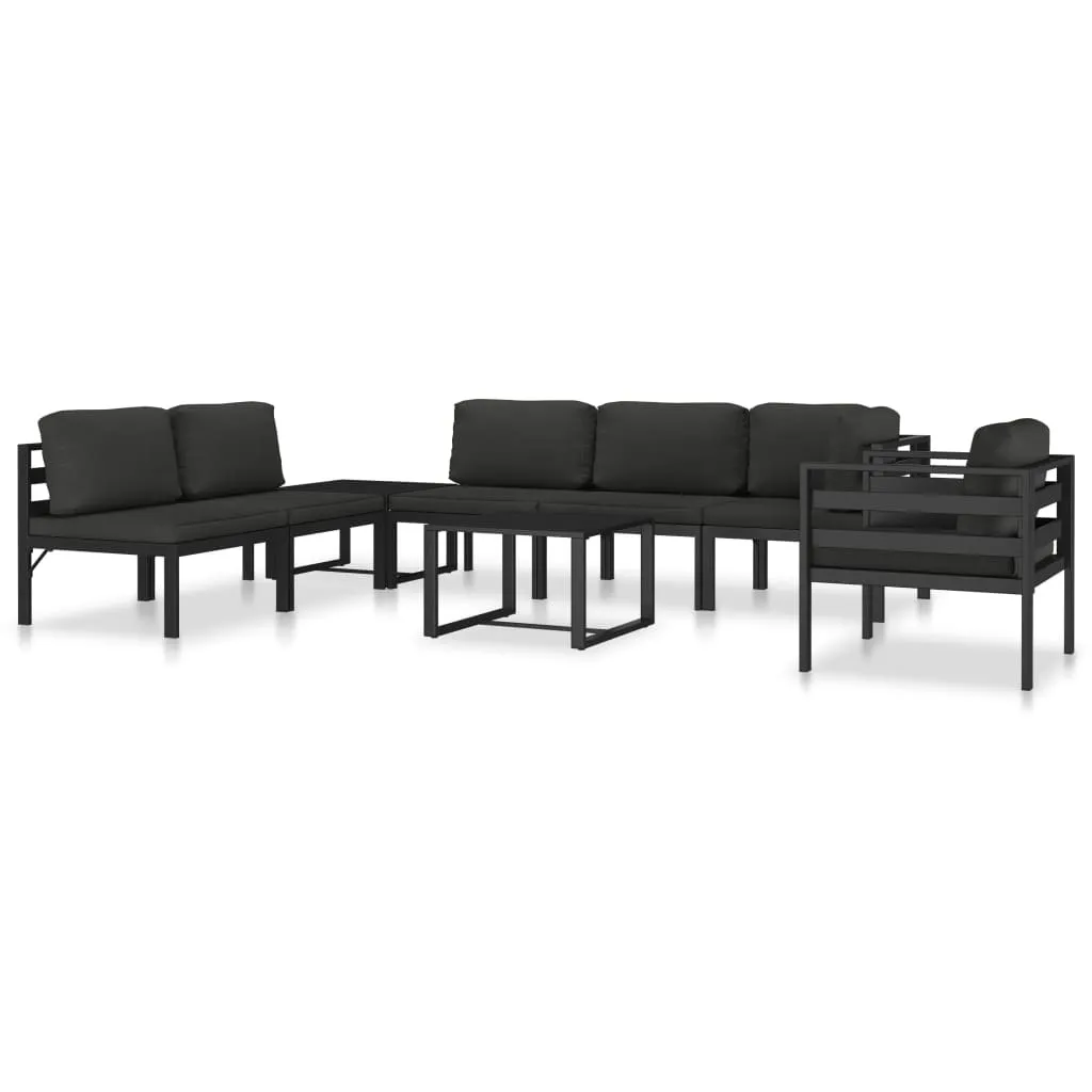 Canapé d'angle modulaire vidaXL en aluminium anthracite avec coussin - 13