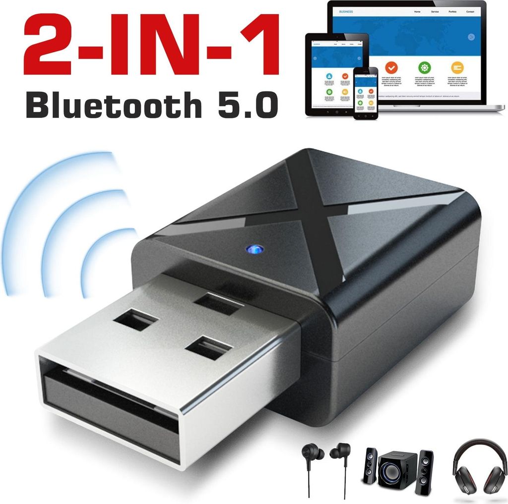 Bluetooth 5.0 Sender und Empfänger 2-in-1, Bluetooth-Sender für TV, kabelloser Bluetooth-Adapter für CD-ähnlichen Sprachgenuss, Bluetooth-Audio...