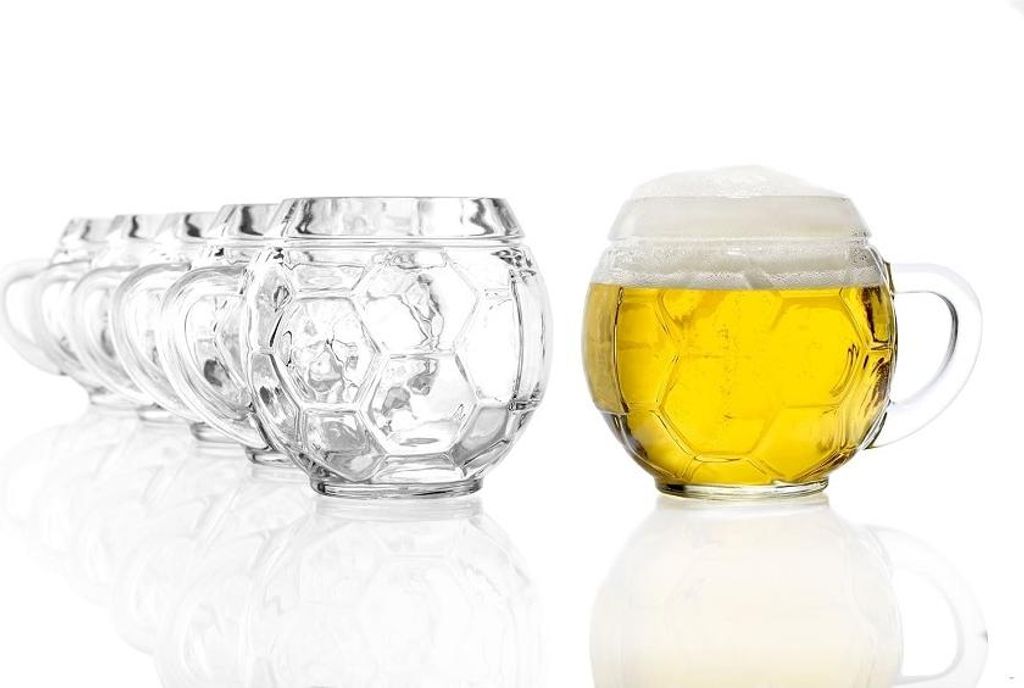 Stölzle Oberglas Fußball Bierkrug 0,4 l 6er Set