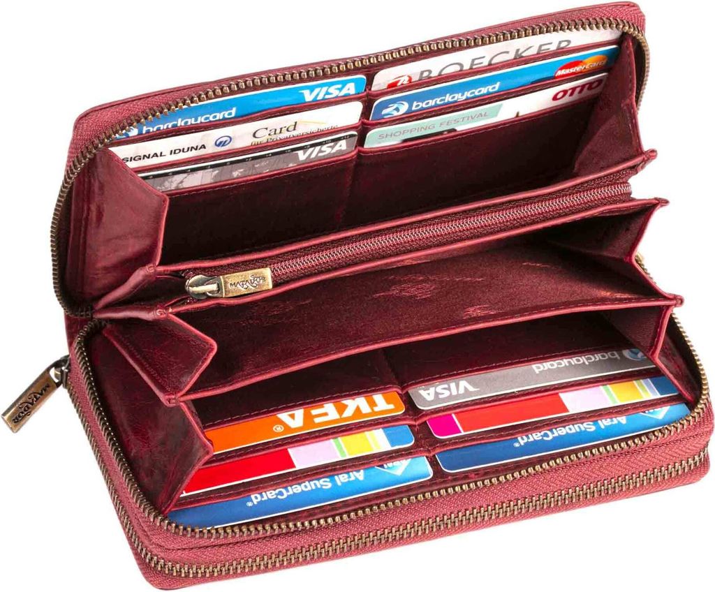 MATADOR Leder Damen Portemonnaie Geldbörse RFID TüV Hell-Braun