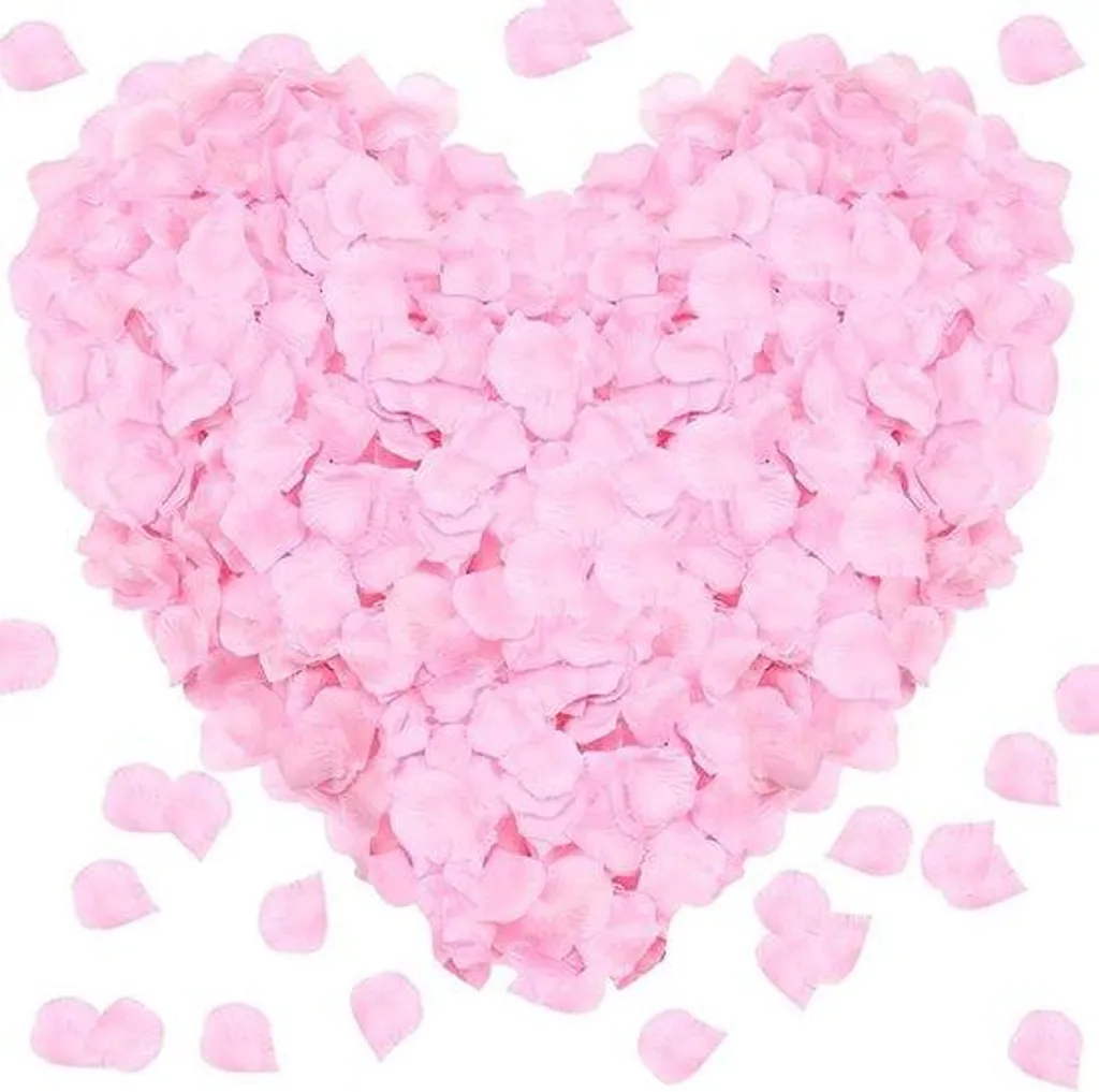 Lot de 3000 pétales de rose en soie rose pour décoration de mariage