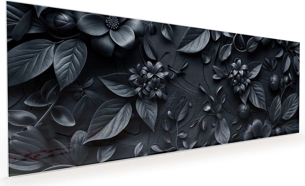 Küchenrückwand Spritzschutz Glas mit Motiv Blumenmuster Dunkel 40 x 40 cm