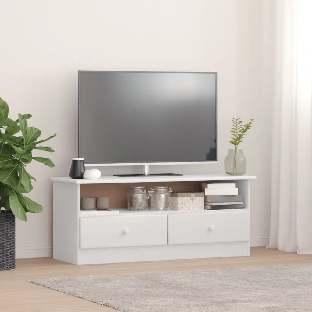 Maison Exclusive - Mobile TV con cassetti ALTA Bianco 100x35x41 cm Legno di pino