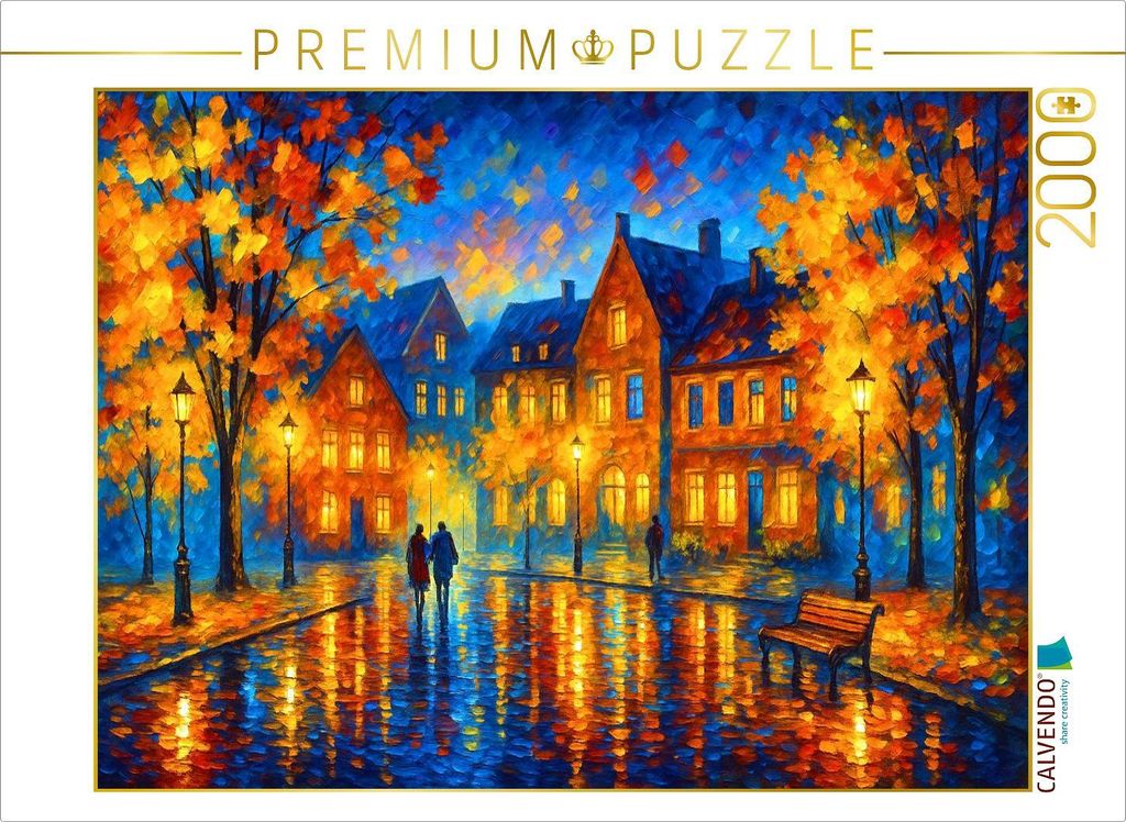 CALVENDO Puzzle Abendstimmung in der Kleinstadt | 2000 Teile Lege-Größe 90x67cm Foto-Puzzle für glückliche Stunden