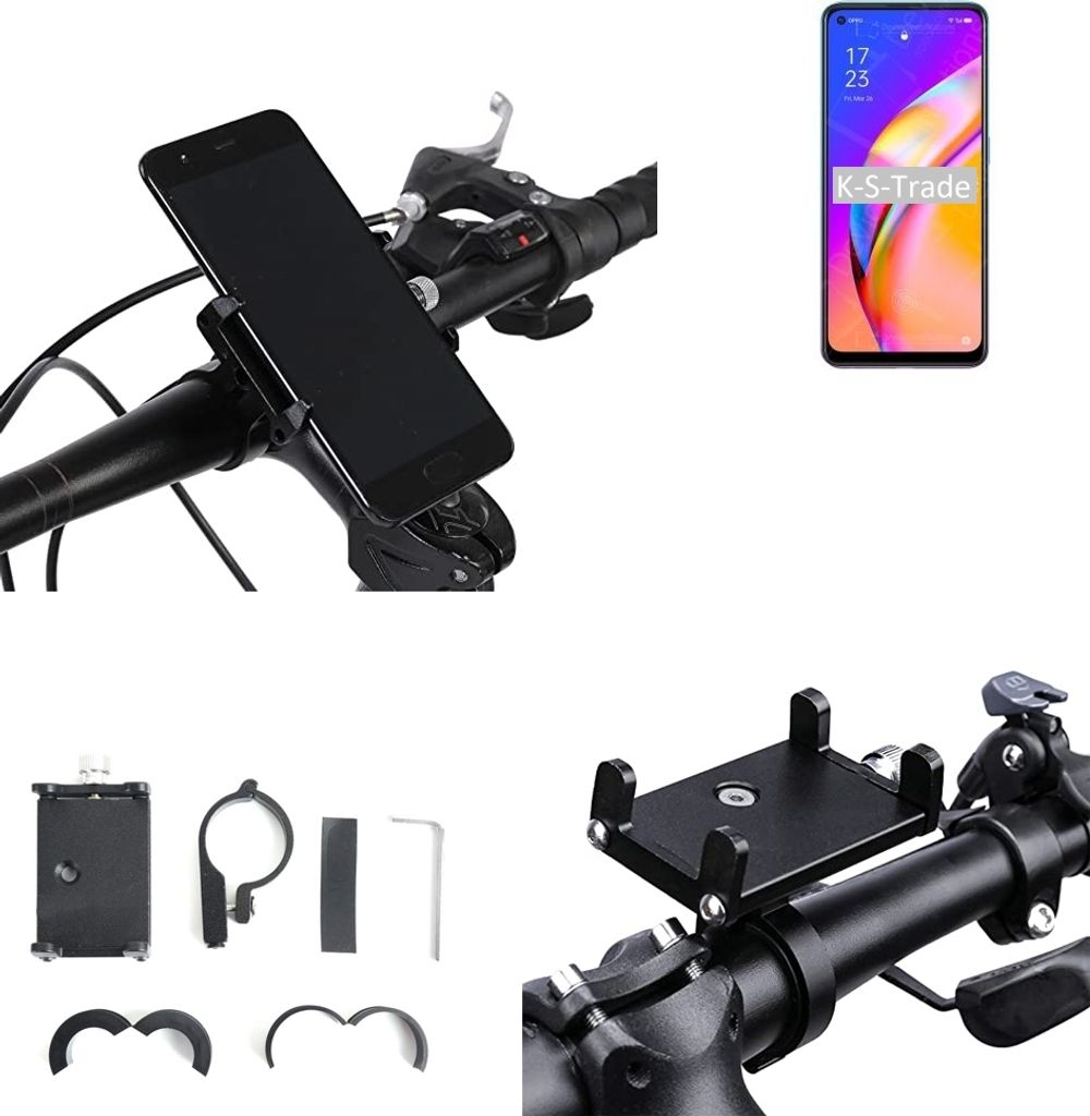 K-S-Trade Handyhalterung für das Fahrrad kompatibel mit Oppo A94 5G Halter Lenkstange Fahrradhalterung Motorrad Bike Mount Befestigung Smartphone