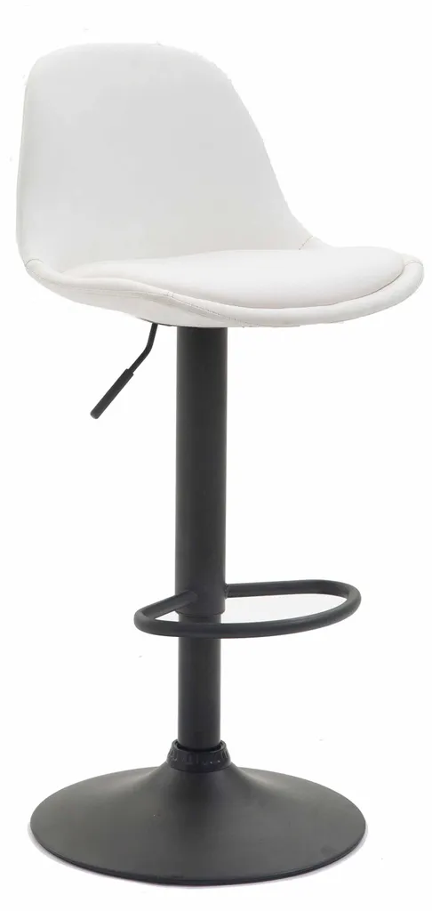 Tabouret de bar Kiel en similicuir noir entièrement rembourré - Design chic
