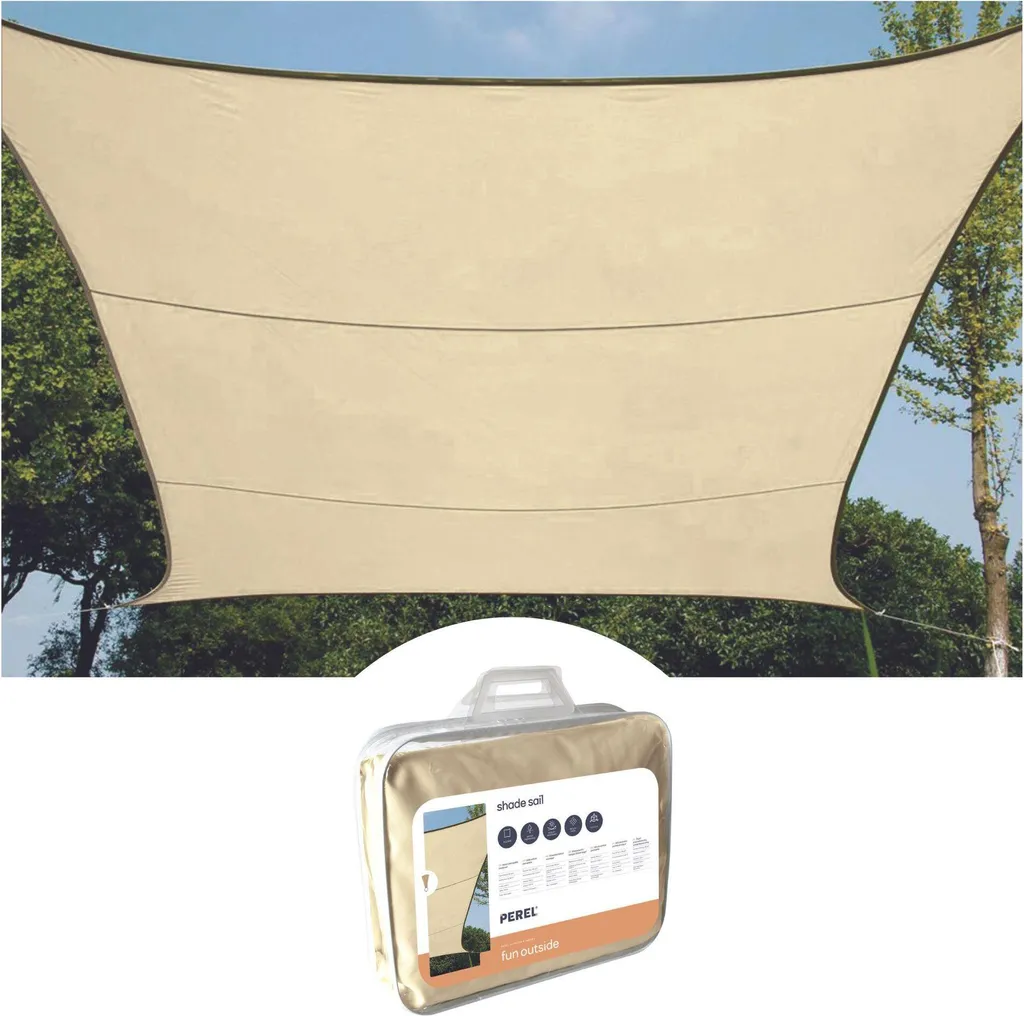 Ombra e Relax: Vela Quadrata Champagne 3,6m per Terrazzi e Piscine