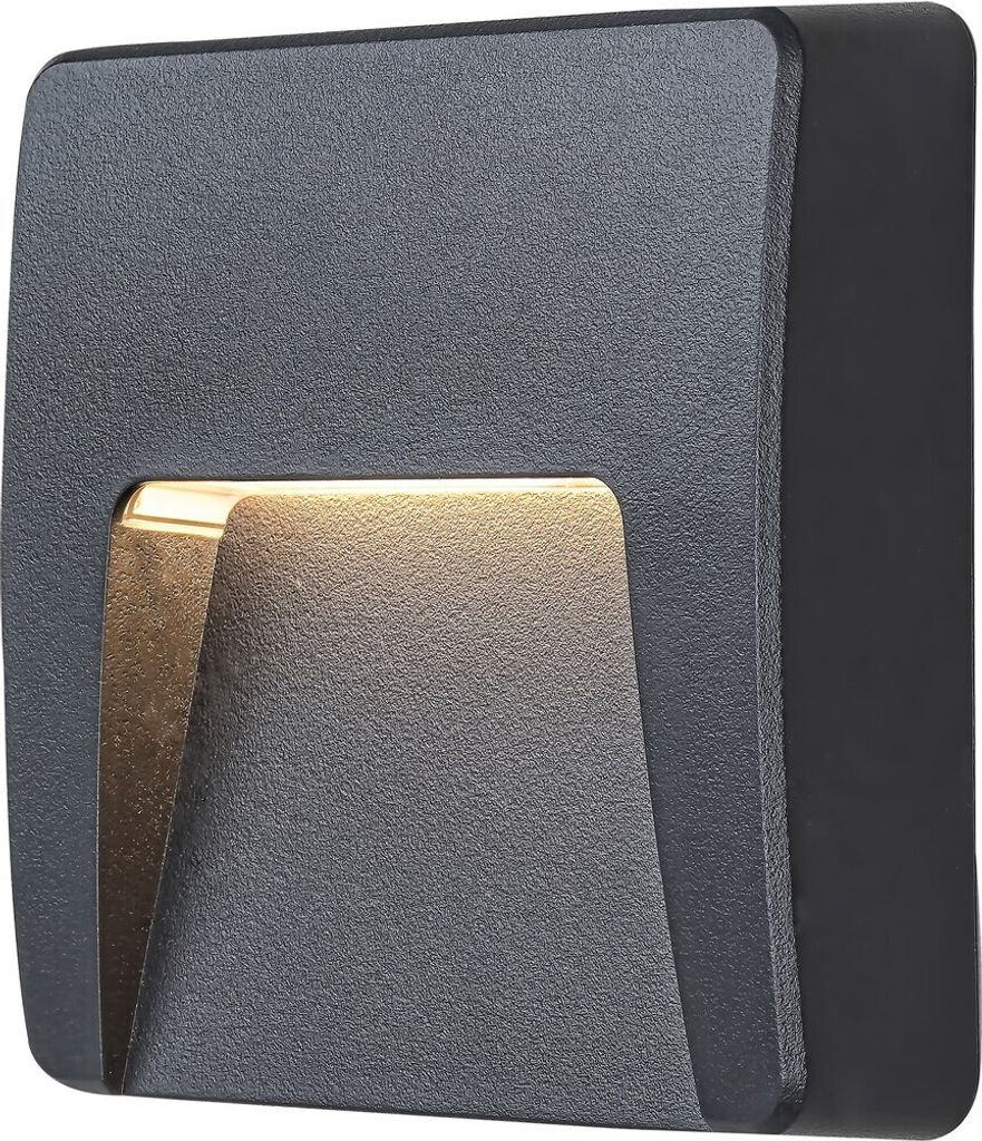 Rabalux 8894 Außenwandleuchte Trento, 3W, 4000K, 100lm, anthrazit, quadratisch, neutralweiß, IP65