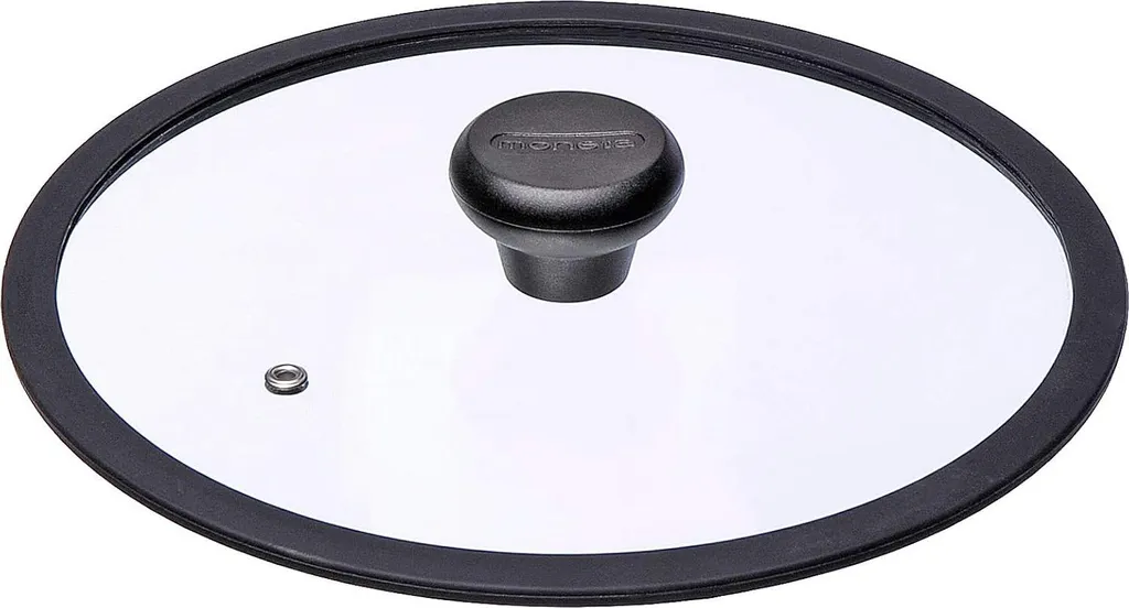 Couvercle en verre 24 cm bord silicone pour poêle et sauteuse Moneta