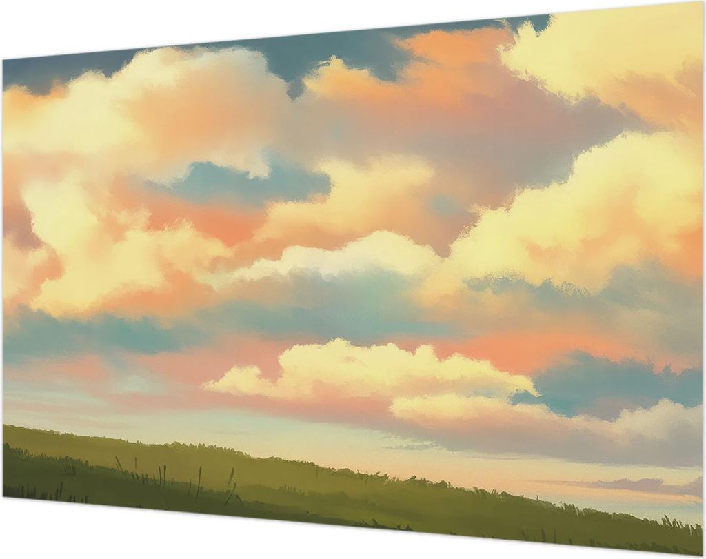 Wandtapete - Dekorative Tapete für Wohnzimmer- Tapetenfolie für Wanddekoration - 104x70 cm - Himmel Wolken