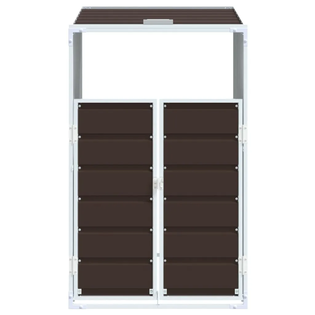 vidaXL Copribidone Singolo Marrone 72x81x115 cm in Acciaio Robusto - 5