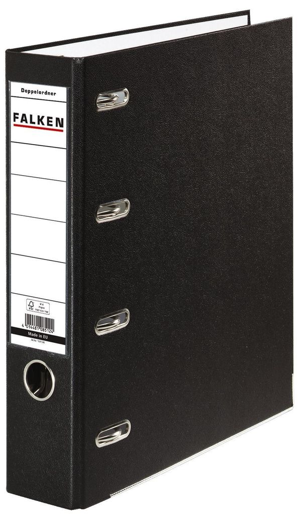 Falken 11285343 Doppelordner - 2x A5 quer - 70 mm - Schwarz Produktbild 