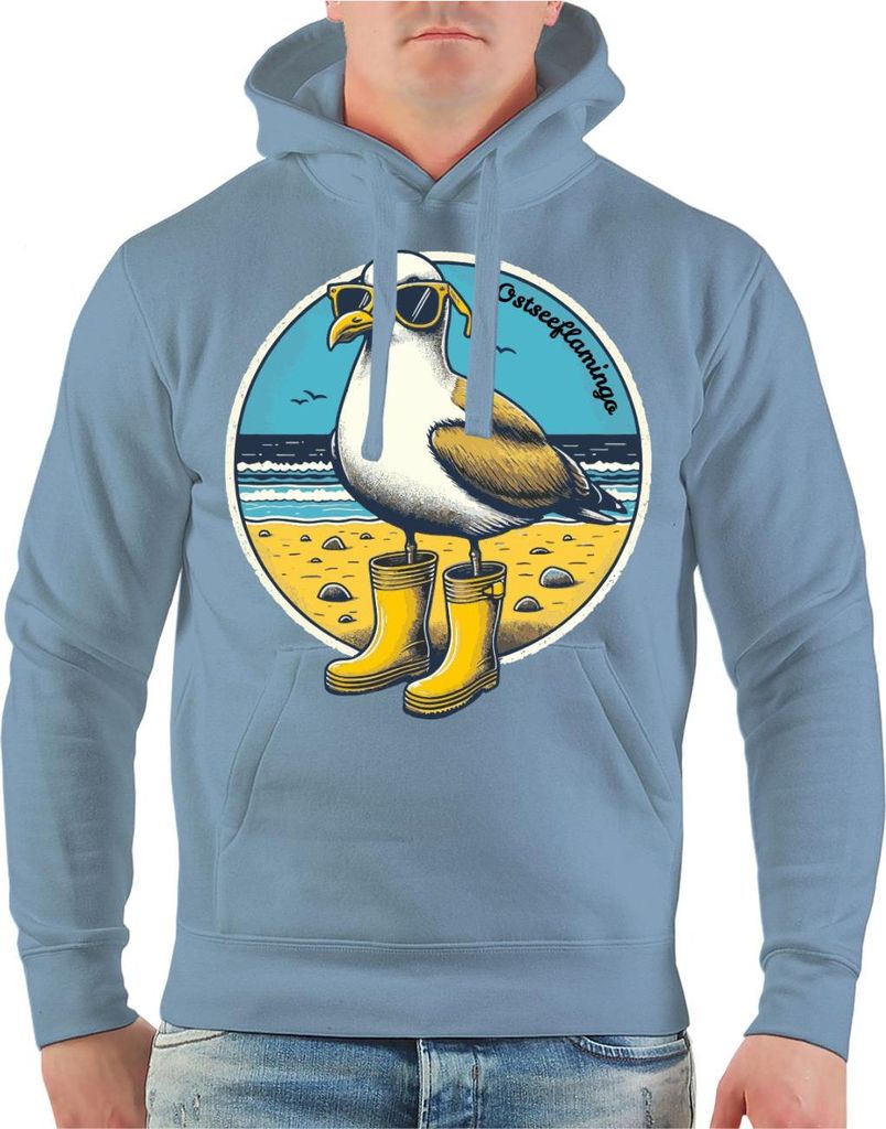Herren Kapuzenpullover Ostseeflamingo