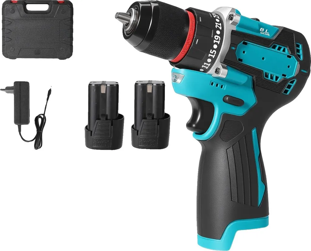 Kit Avvitatore 55 Nm: 2 Batterie + 29 Pezzi per il tuo Fai da Te UE