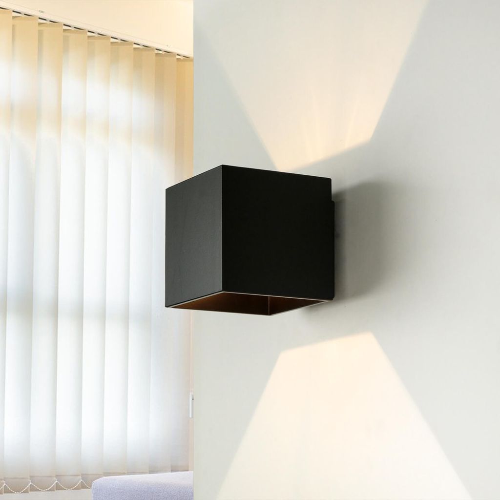 Wandlampe innen Schwarz G9 Ø 10 cm Aluminium Modern Up Down Wandleuchte