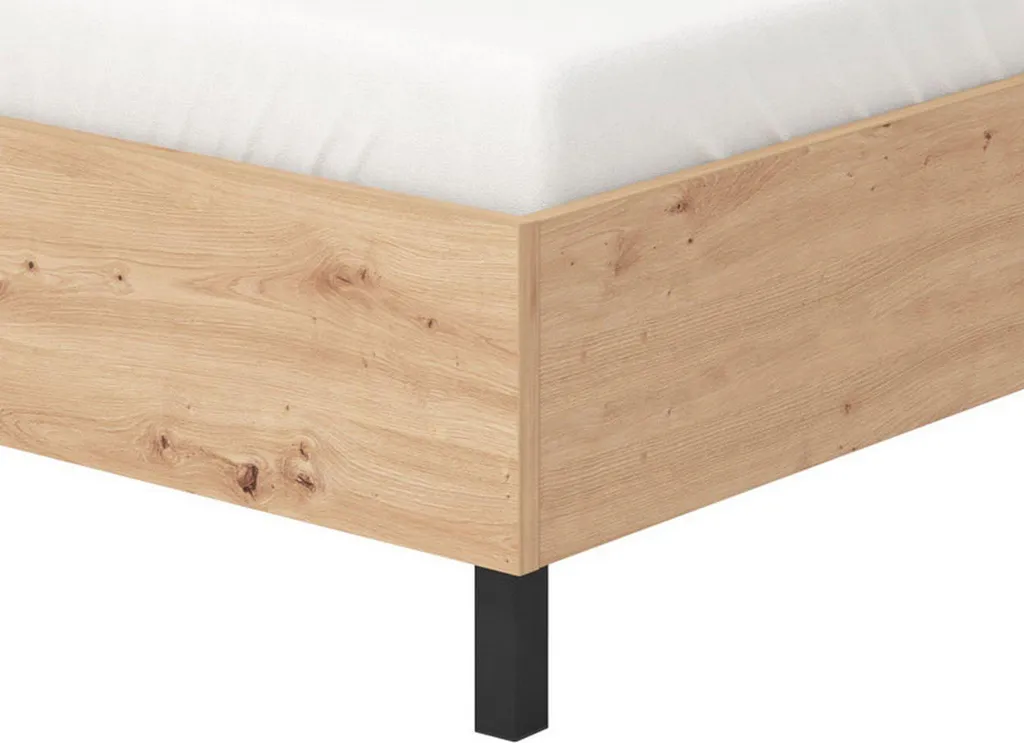 Lit Complet 120x200 Norcia Chêne Brun : Structure Robuste et Matelas Chic - 8
