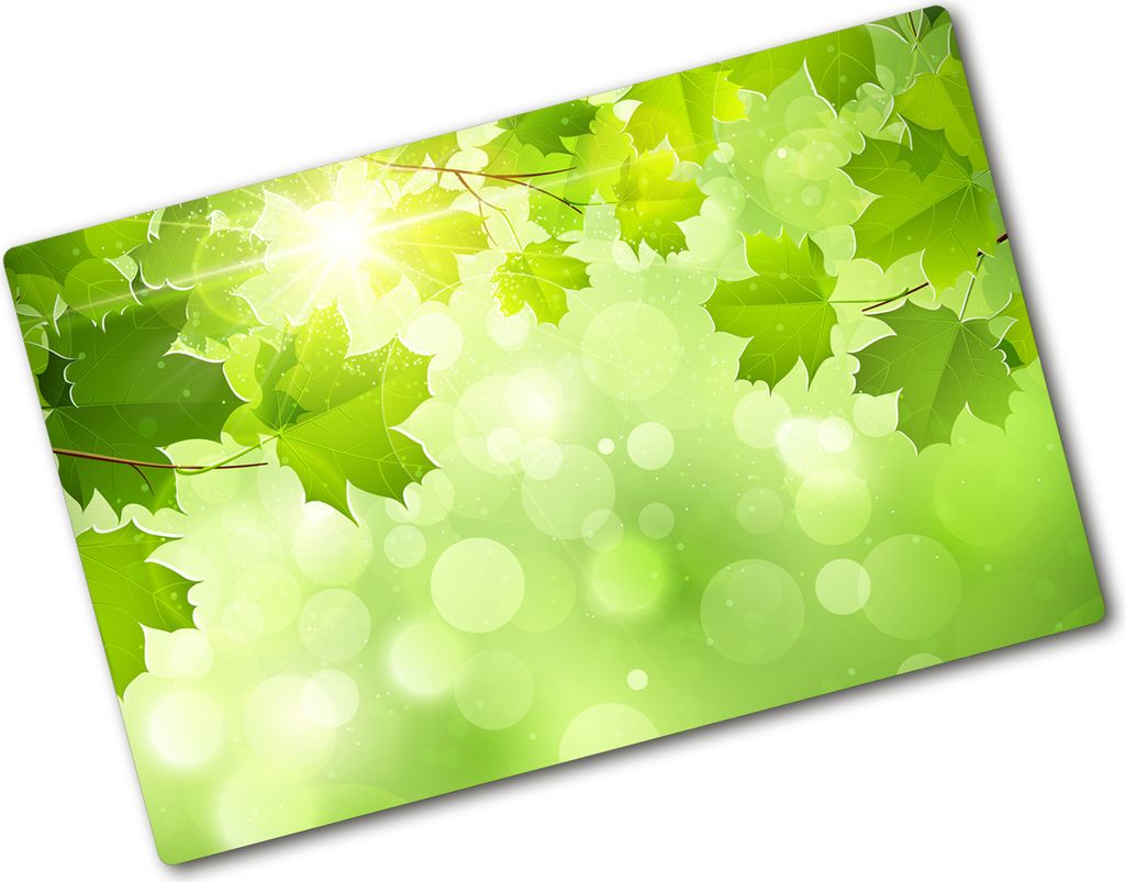 Tulup Glas Herdabdeckplatte - 80x52 cm - Glaskeramikkochfeld-Abdeckung Spritzschutz Glasabdeckplatte - Einteilig - Blumen & Pflanzen - Kastanienbl...