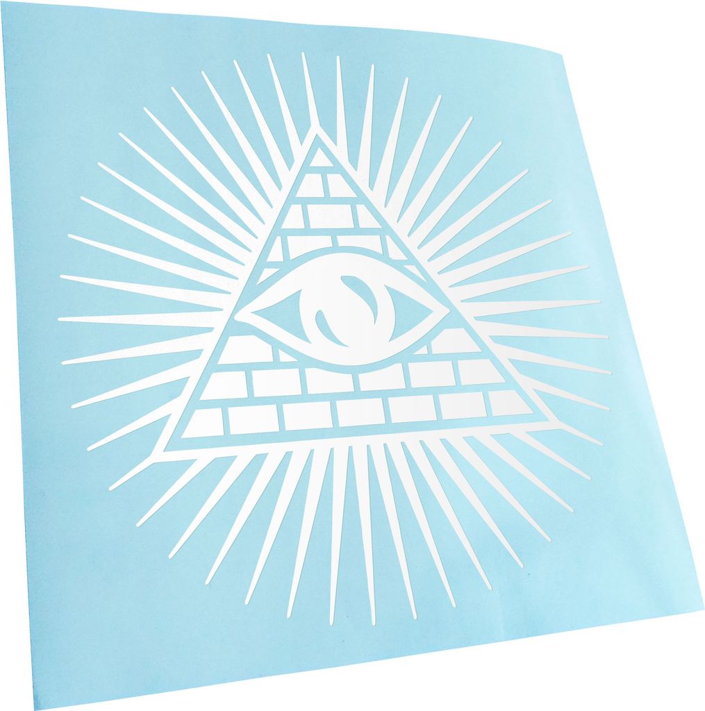 Kiwistar - Autoaufkleber - Auge der Vorsehung II - Weiss - 40x40cm - Aufkleber für Auto, Laptop, Fahrrad, LKW, Motorrad mehrfarbig JDM Decal Racing