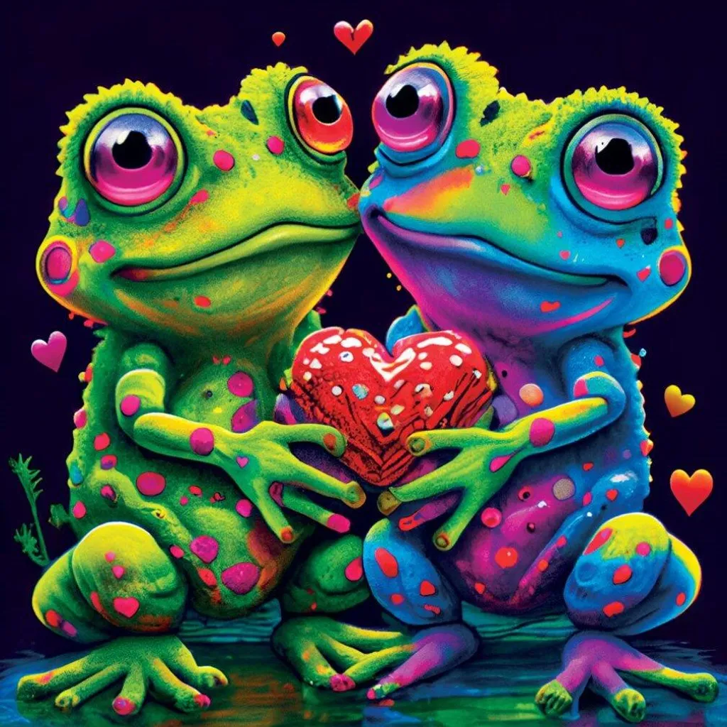 Puzzle 1000 pièces Yazz Frogs In Love 1023 pour rompre l'ennui