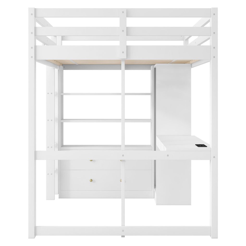 Flieks Etagenbett 140x200cm mit Kleiderschrank und Stange, Produktbild 