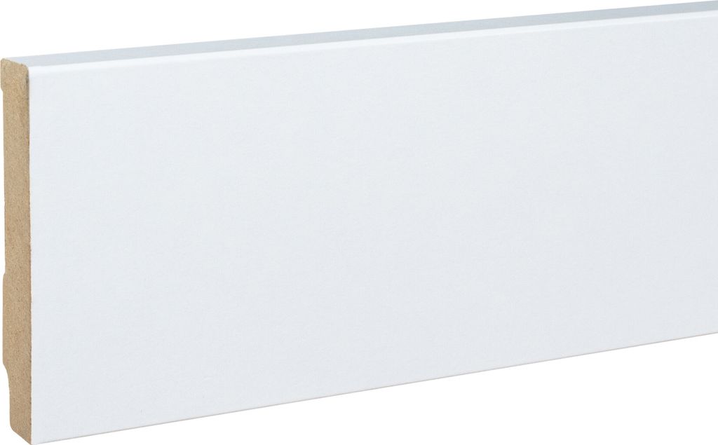 Sockelleiste MDF 13 x 80 x 2500 mm Weiß zum Kleben, Clipsen, Schrauben & Nageln MDF-Kern foliert Fußleiste by PROVISTON 12.5 Meter | 5 Stück