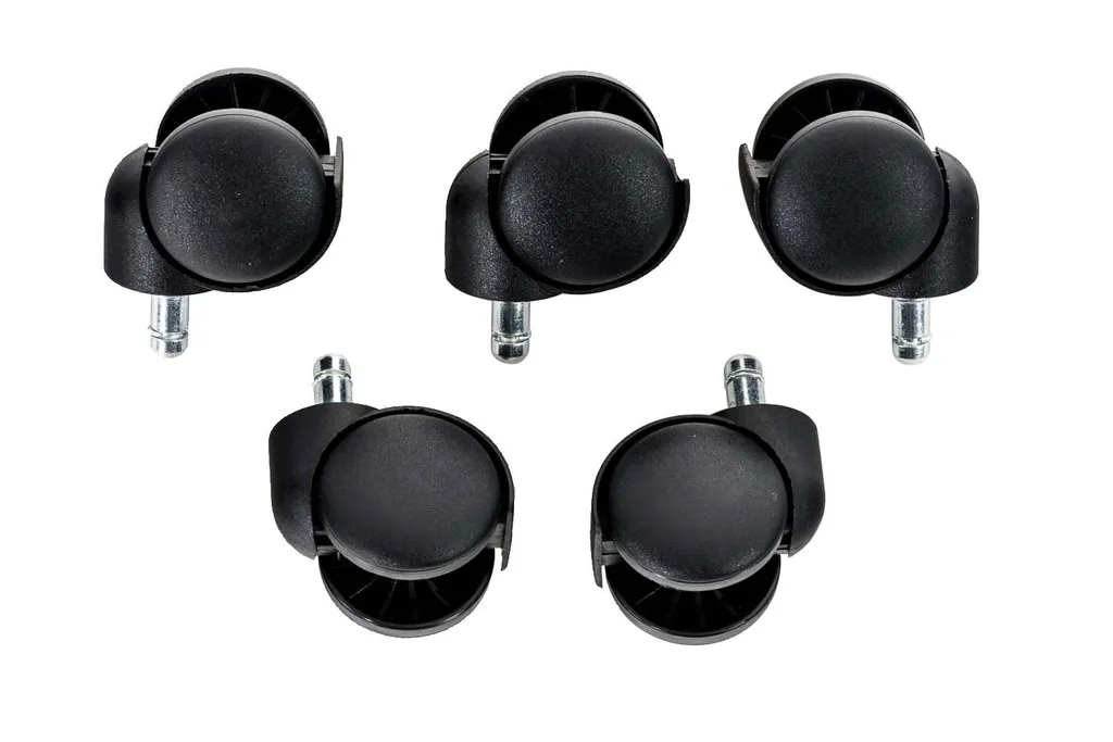 Roulettes de bureau CLP pour moquette et sol souple, lot de 5 noir