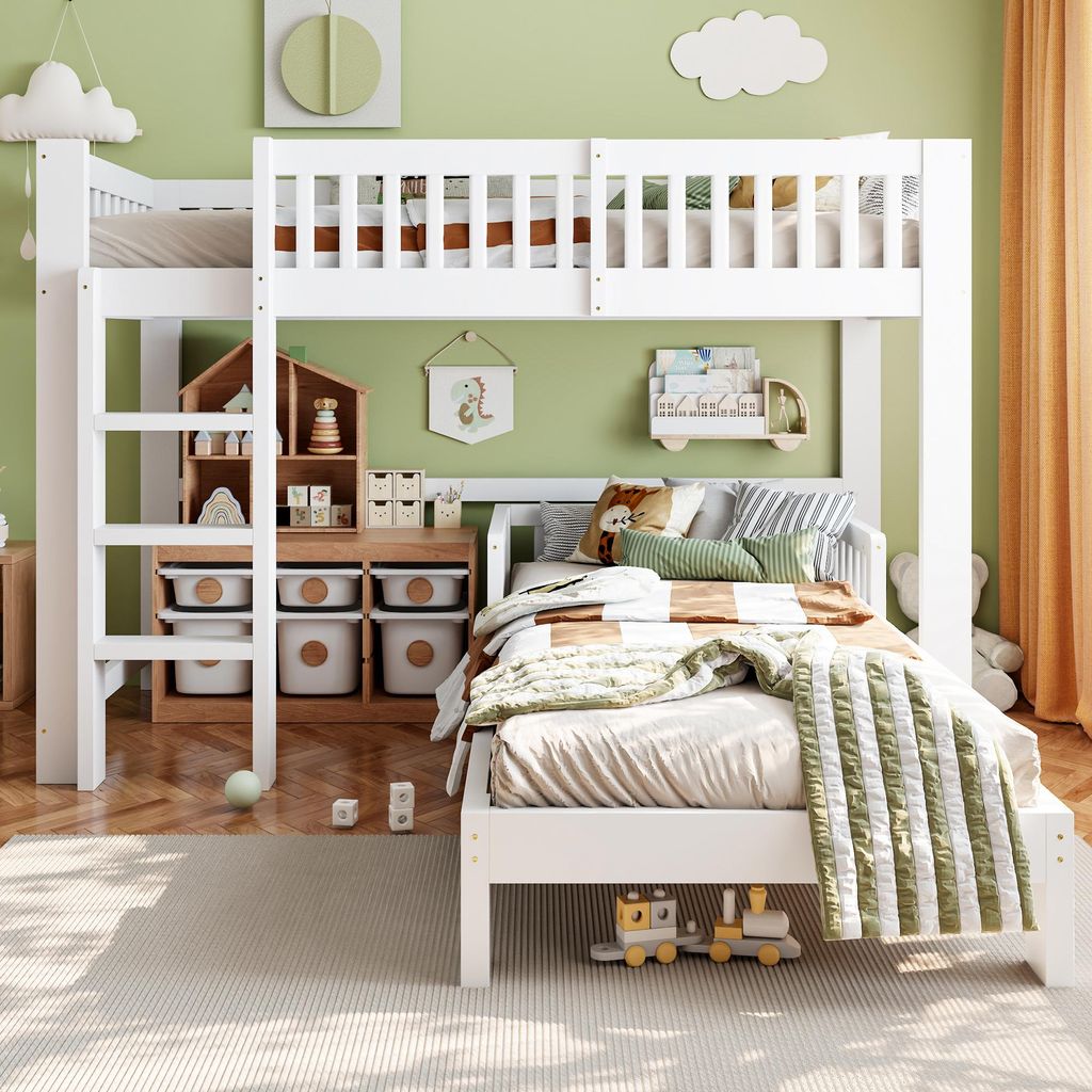 Cama modular de dos plazas para niños, 90x200 cm, con Imagen del producto 