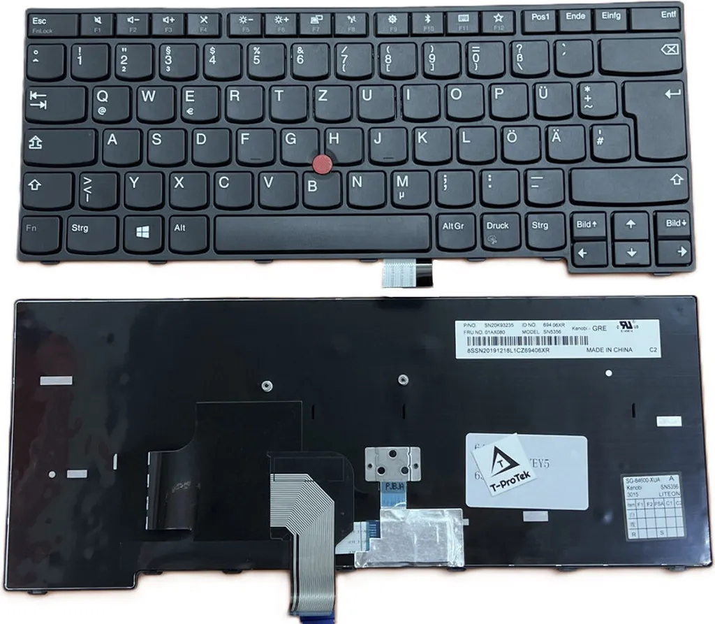 Clavier AZERTY Français Cadre Noir avec Trackpoint pour ThinkPad E470