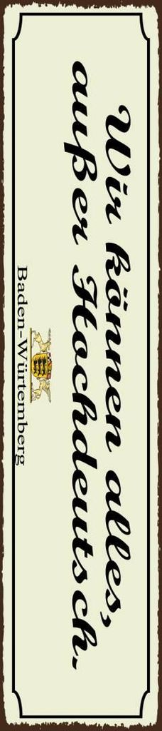 vianmo Blechschild 46x10 cm Wir können alles außer