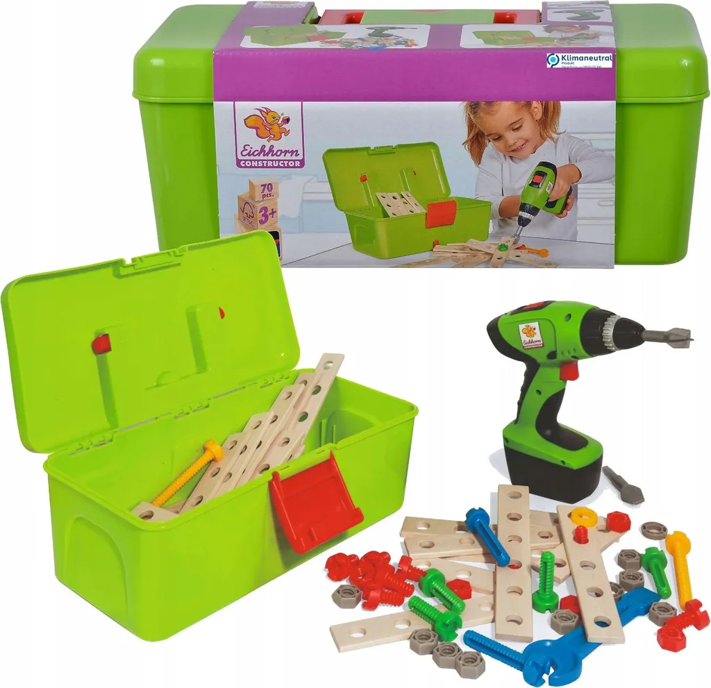 Jouet de Construction en Bois Eichhorn Constructor Boîte à Outils - 8