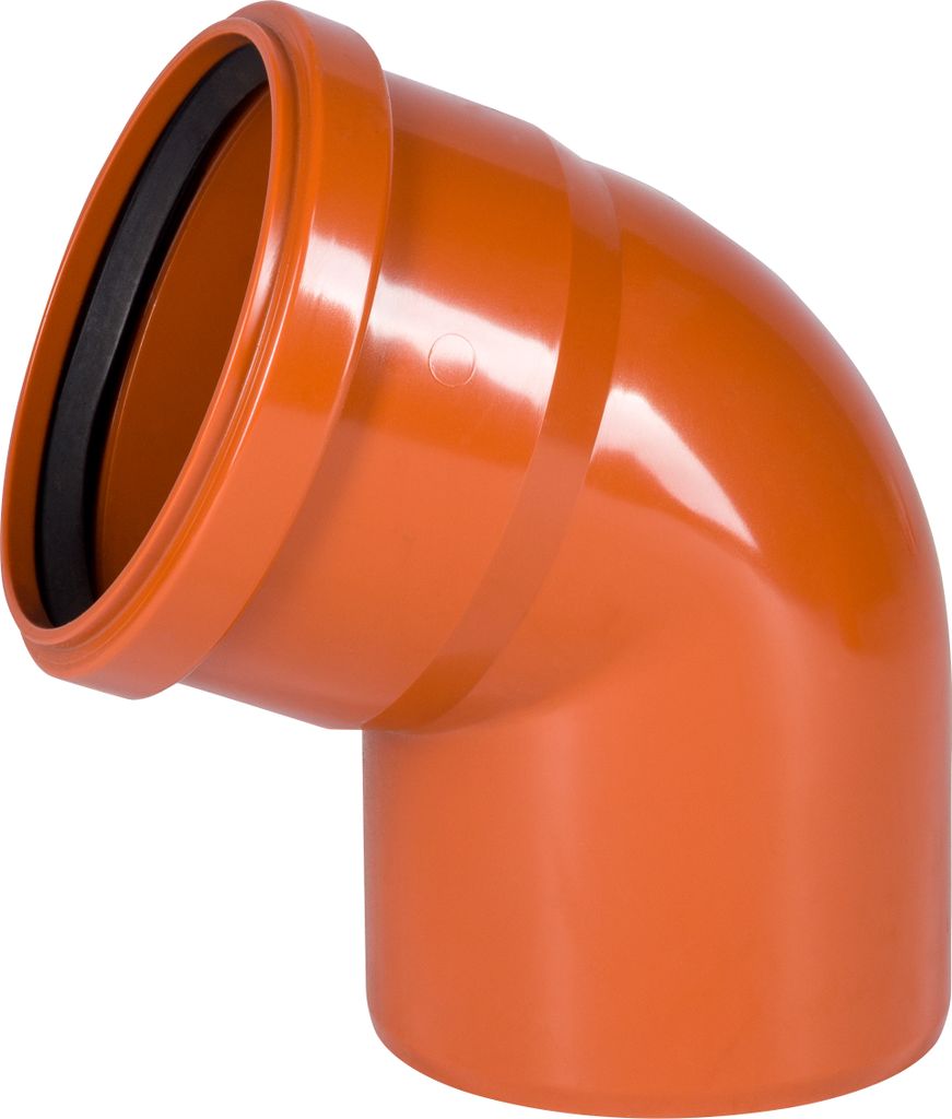 Koleno kanalizační PVC Osma KGB 67°, DN 125, oranžová Zdjęcie produktu 